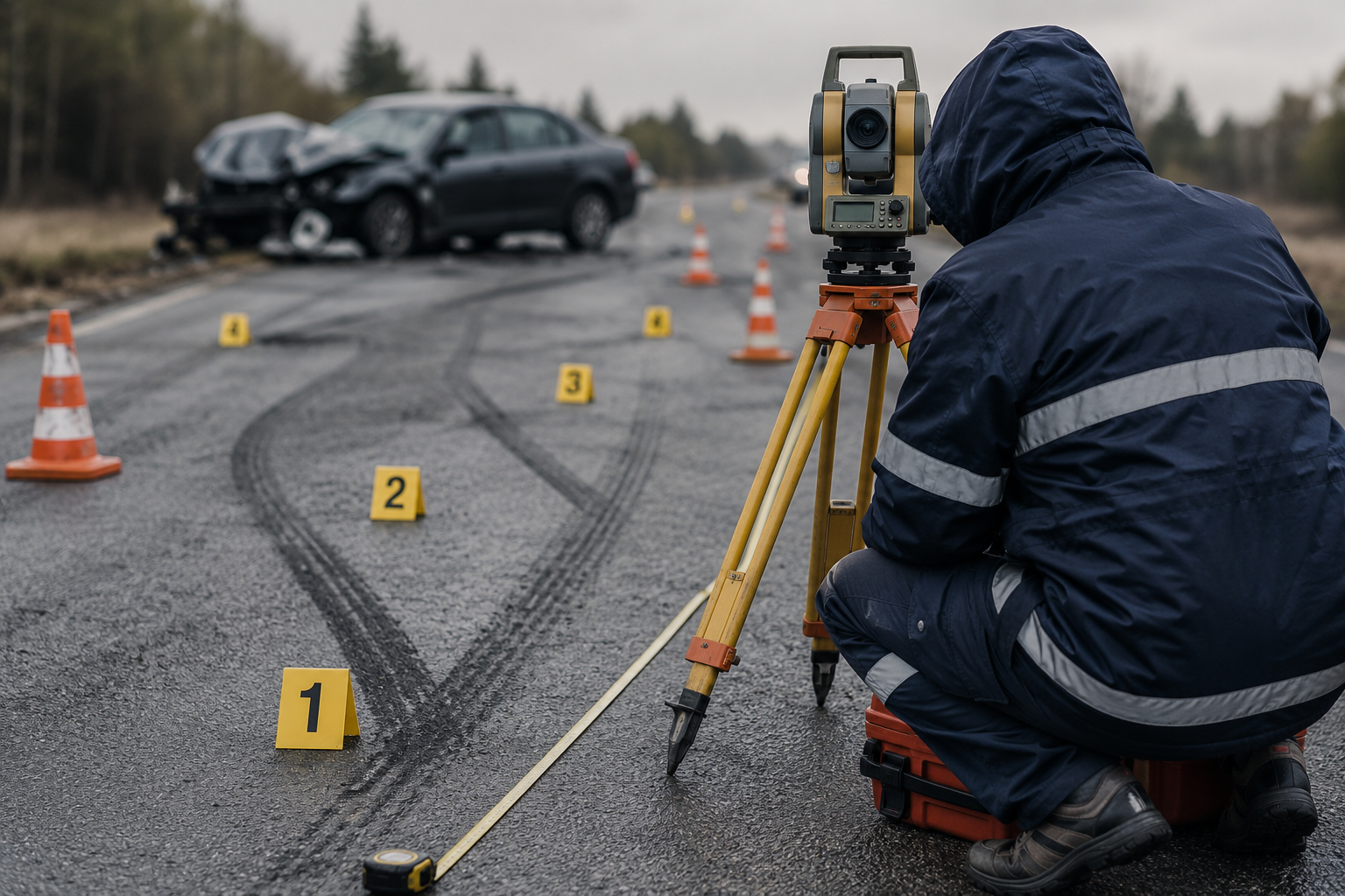 Ricostruzione cinematica di un sinistro stradale con stazione totale e marcatori
